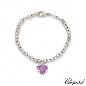 Chopard White Gold Pink Topaz Happy Diamonds Bracelet 856236-1005 Chopard White Gold Pink Topaz Happy Diamonds Bracelet 856236-1005